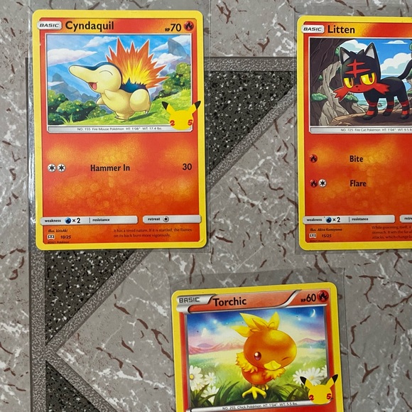 Pokemon McDonald's 25th anniversary Promo 4 card lot Cyndaquil, Litten, Torchic, - Picture 3 of 6